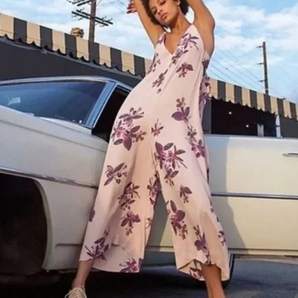 Free People Dream Big 🌸 Oversized Pink Jumpsuit w/ POCKETS
